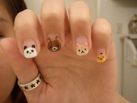 Bears Nails, Hello Nails, Cute Simple Nails, Different Nail Designs, Animal Nails, Pretty Gel Nails, Really Cute Nails, Cute Gel Nails, Soft Nails