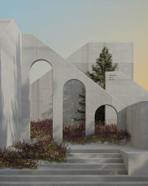 Form Exploration, Arcade Architecture, Dreamscape Architecture, Shapes And Forms, Conceptual Architecture, Architectural Rendering, Architecture Design Drawing, Architecture Drawing Art, Architecture Design Concept