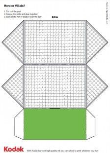 Print this fantastic Kodak football goal and net paper craft. You'll also find the goalie, ball and players on separate activities - perfect for a penalty shootout! Football Paper Crafts, Soccer Crafts, History Teaching Resources, Summer Camp Art, Penalty Shootout, Football Goal, Goal Net, Soccer Theme, Euro 2012