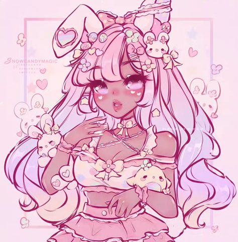 Happy Easter!🐰🐣🌸 Snowcandymagic Art, Snow Candy, Best Anime Drawings, Cosmic Art, Pretty Drawings, Art Story, Black Anime Characters, Cartoon Profile Pics, Profile Pics