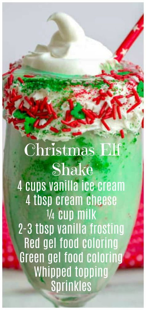 Acholic Beverages Christmas, Winter Milkshake Ideas, Christmas Milkshakes For Kids, Xmas Drinks For Kids, Christmas Drinks Recipes Nonalcoholic, Christmas Protein Shake, Christmas Drink Ideas For Kids, Easy Christmas Drinks For Kids, Christmas Drinks Nonalcoholic Kids