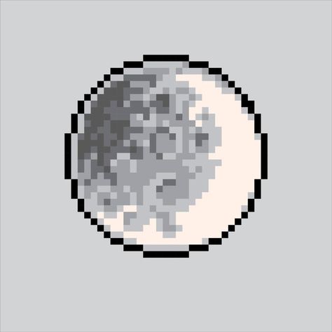 Pixel Moon Icon, Pixel Art Basics, Moon Illustration Aesthetic, 16 Pxl, Star Pixel Art, Moon Minecraft, Cyberpunk Pixel Art, Pixel Moon, Moon Pixel Art