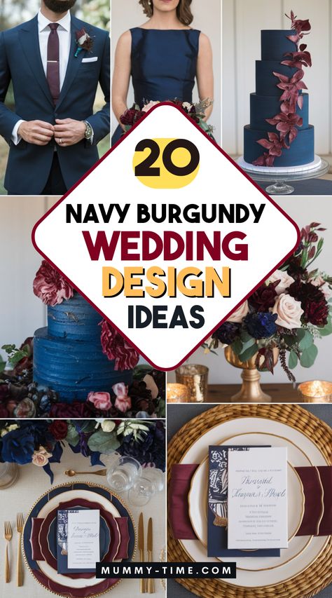 Navy and burgundy weddings are all about elegance and charm! Explore our top tips for incorporating these colors into your special day, from bouquets to table settings. 🌼💖 Don’t forget to save this pin for more wedding ideas! Wedding Maroon And Navy, Navy And Burgundy Wedding Centerpieces, Navy Blue And Burgundy Wedding Theme, Burgundy And Navy Wedding, Maroon Wedding Theme, Dark Teal Weddings, Burgundy Wedding Centerpieces, Navy And Burgundy Wedding, Burgundy Wedding Theme