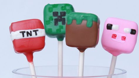 Minecraft Cake Pops, Minecraft Bday, Deco Cupcake, Chocolate Christmas Cookies, Nerdy Nummies, Rosanna Pansino, Leftover Halloween Candy, Pink Food Coloring, Minecraft Birthday Party