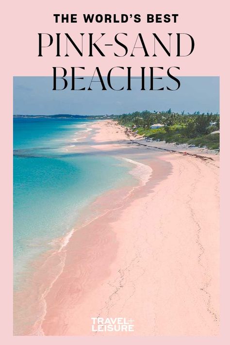 From #Greece to #Tahiti, add these pink-sand #beaches to your #travel #bucketlist. #travel #beachvacation #tropicaldestination #pinksandbeach #summer Pink Sand Beach Hawaii, Pink Sand Beach Bahamas, Pink Sands Beach, Pink Beaches, Bora Bora Beach, Pink Beach House, Pink Sand Beaches, Beach Vacation Spots, Eleuthera Bahamas