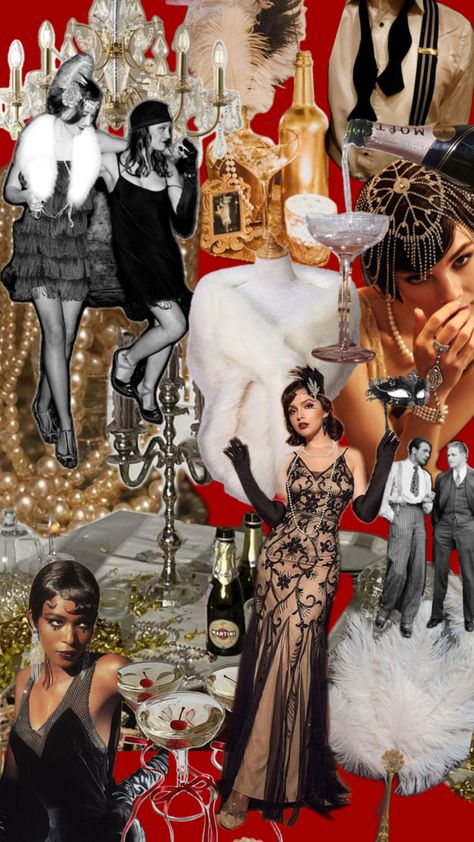 Party moodboard Moulin Rouge Aesthetic, Moulin Rouge Party, 1920 Aesthetic, Rouge Aesthetic, Party Moodboard, Gatsby Birthday Party, Roaring 20s, Gatsby, Christmas Party