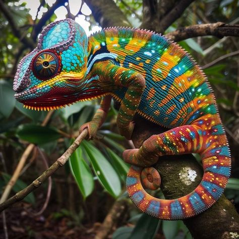 Chameleon Art Drawing, Photography Of Animals, Colorful Chameleon, Camilian Lizard, Colorful Animals Photography, Chameleon Photography, Colorful Reptiles, Exotic Pet, Natural Forms Animals