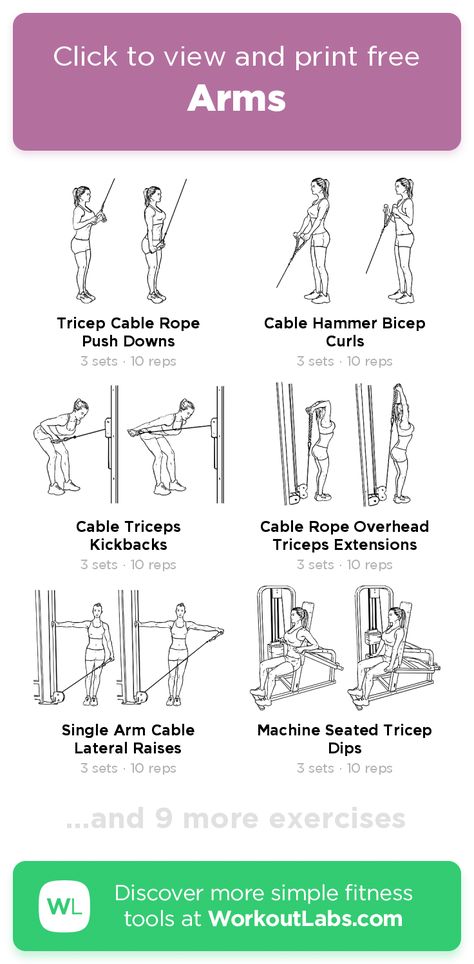 Arms – click to view and print this illustrated exercise plan created with #WorkoutLabsFit Underarm Workout, Gym Training Program, Easy Arm Workout, Shoulder And Arm Workout, 4 Day Workout, Arm Workout Routine, Arm Workout Gym, Arm Day Workout, Arm Workout For Beginners