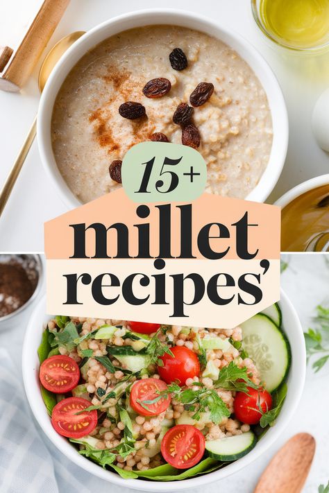 Millet is a super grain that packs a nutritious punch! Explore a variety of quick and easy recipes featuring this versatile ingredient. From savory salads to hearty bowls these meals are delicious and healthy. Perfect for busy days or when you want something new. Enjoy cooking with millet today! Millet Side Dish Recipes, Hulled Millet Recipes, Hearty Bowls, Millet Breakfast, Millet Recipe, Japanese Bread, Grain Recipes, Millet Flour, Millet Recipes