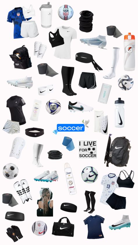 Soccer Training Outfits, Soccer Bag Essentials, Best Soccer Cleats, Soccer Practice Drills, Soccer Essentials, Soccer Aesthetic, Soccer Hair, Soccer Bag, Football Bag