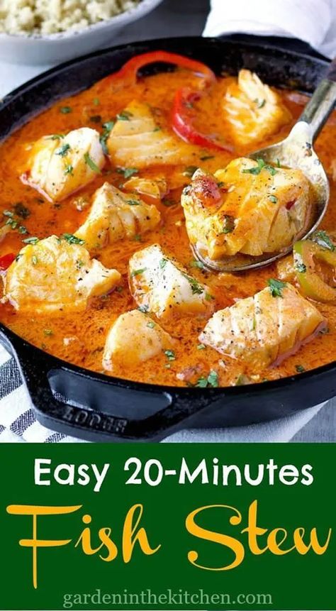 Easy Fish Stew Recipe Easy Fish Stew, Honey Mustard Salmon Recipes, Seafood Stew Recipes, Fish Stew Recipes, Seafood Soup Recipes, Catfish Recipes, Recipes For Summer, Seafood Stew, Fish Stew