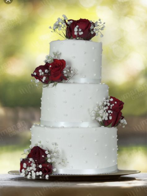 White And Red Roses Wedding, Wedding With Red Roses, Red Rose Cake, Rose Petal Cake, Red Rose Wedding Cake, 2 Tier Wedding Cake, Teal Wedding Cake, Roses Wedding Cake, Red Roses Wedding