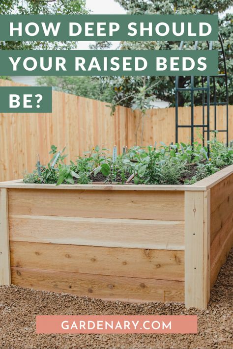 How Deep Should Your Raised Garden Beds Be? • Gardenary Planter Boxes Garden Raised Beds, Build Raised Garden Bed Easy Diy, Raised Garden Beds Filling, How To Build A Planter Box Raised Beds, What To Fill Raised Garden Bed With, How To Fill Raised Garden Beds, Filling A Raised Garden Bed, How To Fill A Raised Garden Bed, How To Fill A Raised Bed