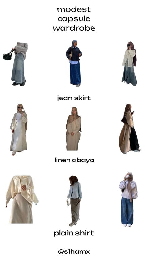 #modest #muslim #hijabi #capsulewardrobe #capsulewardrobeinspo Modest Outfits Muslim, Outfits Muslim, Stylish Outfits Casual, Estilo Hijab, Cute Vacation Outfits, Modest Casual Outfits, Cute Modest Outfits, Muslim Outfits Casual, Modest Summer Outfits