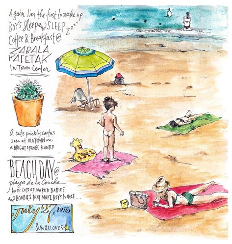 Samantha Dion Baker on Instagram: “#tbt Does anyone remember this journal page? I so wish I we were back on this beach in San Sebastián right now! 🏖 #sdionbakersketchjournal…” Beach Journal Ideas, Beach Journal, Journal Prompts For Kids, Were Back, Burn Book, Art Diary, We're Back, Journal Page, San Sebastian