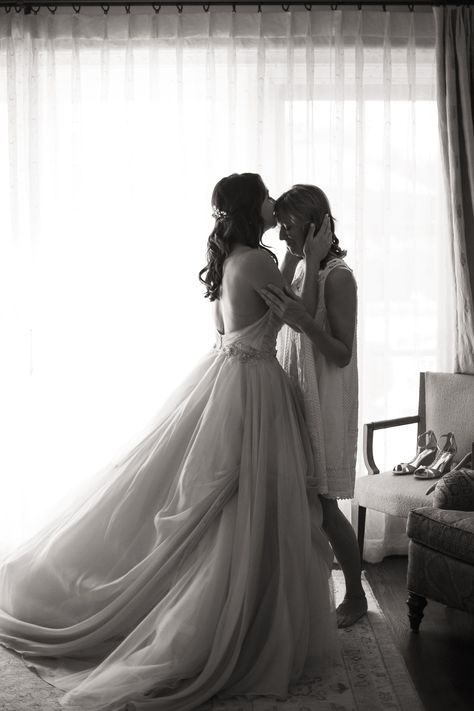 "This was the moment right after her mom finished helping Shannon get into her dress. This moment is so tender and heartfelt and encompasses a lifetime of love." —Rebecca, Jean, and Nancy at Birds of a Feather Bride And Mom Photos, Wedding Photo Shot List, Mother Daughter Wedding Photos, Once In A Lifetime Love, Father Daughter Wedding, Mother Daughter Wedding, Mother Daughter Bonding, Mother Photos, Mother Pictures