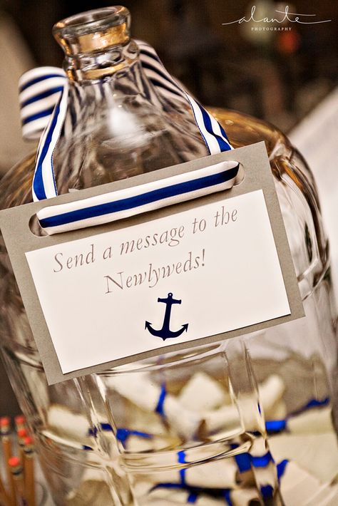 Nautical Guest Book Alternative | Roche Harbor Wedding | Seattle Wedding Planner | New Creations Weddings | Alante Photography Decor Marin, Nautical Bridal Showers, Anchor Wedding, Harbor Wedding, Nautical Wedding Theme, Yacht Wedding, Boat Wedding, Cruise Wedding, Message In A Bottle