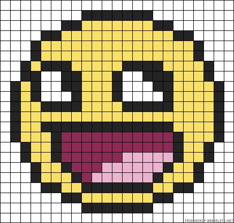 Smiley perler bead pattern Perler Bead Patterns Square, Minecraft Fuse Beads, Emo Pixel Art, Fuse Bead Patterns, Easy Pixel Art, Pixel Art Templates, Arte 8 Bits, 8bit Art, Pixel Drawing