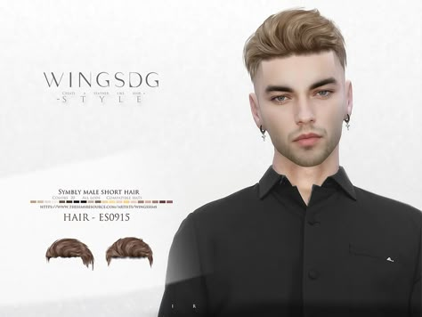 The Sims Resource - WINGS-ES0915-Symbly male short hair Sims 4 Male Short Hair Cc, Sims 4 Cc Male Hair, Male Short Hair, Hair Ts4, Sims 4 Hair Male, Sims Background, Sims 4 Cc Eyes, Mod Hair, Background Characters