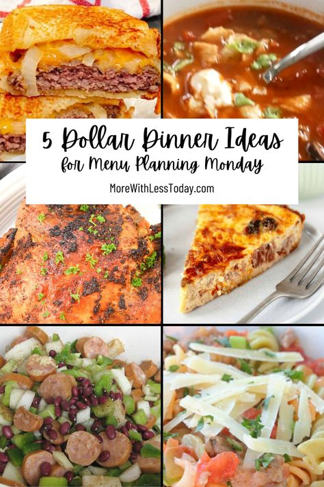 5 Dollar Dinners, 10 Dollar Dinners, 10 Dollar Meals, Dollar Meals, Budget Meal Prep, Frugal Kitchen, Budget Dinner Recipes, Dirt Cheap Meals, Cheap Meal Plans