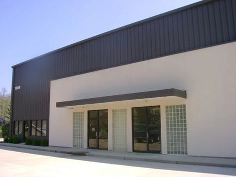 Paint color for commercial building exterior? Industrial Building Exterior, Warehouses Exterior, Warehouse Exterior Design, Simple Decorating Ideas, Industrial Exterior, Metal Building Designs, Simple Decorating, Best Exterior Paint, Commercial Design Exterior