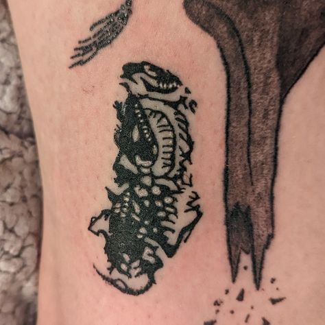 The Triassic Cuddle Tattoo, Triassic Cuddle Tattoo, The Triassic Cuddle, Dinosaur Fossil Tattoo, Triassic Cuddle, Prehistoric Tattoo, Trilobite Tattoo, Geology Tattoo, Fossil Tattoo