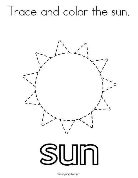 Trace and color the sun Coloring Page - Twisty Noodle The Sun Preschool Activities, The Sun Preschool, Sun Worksheets Preschool, Sun Kindergarten, Sun Activity For Kindergarten, Sun Prek Activities, Sun Worksheets For Kids, Sun Template Free Printable, Sun Crafts For Preschoolers