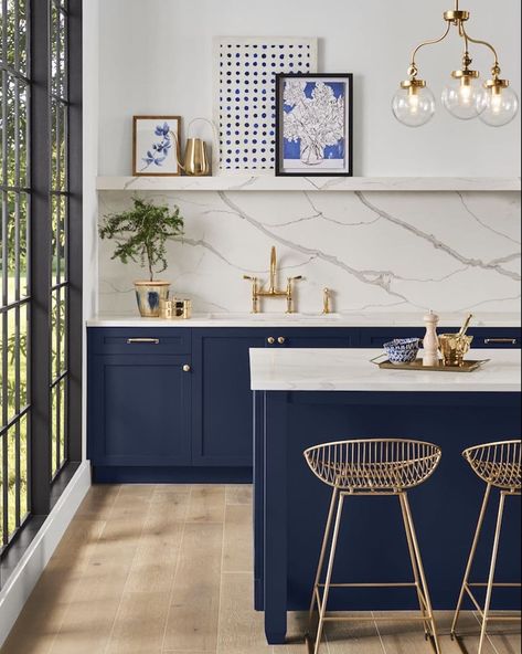 The Most Recommended Navy Blue Paint - Bless'er House Navy Blue Paint Colors, Best Blue Paint Colors, Navy Blue Paint, Navy Blue Kitchen, Blue Kitchen Cabinets, Blue Paint Colors, Blue Cabinets, Kitchen Cabinet Colors, Blue Kitchens