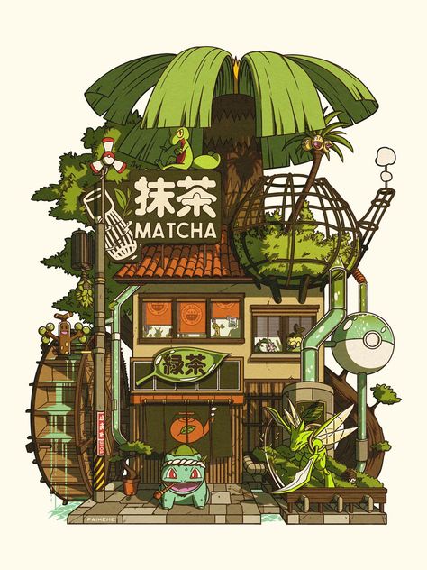 Pokemon Towns, Isometric Art, Cute Doodles Drawings, Matcha Tea, Cute Little Drawings, Environment Concept Art, Pokemon Art, Scenery Wallpaper, 그림 그리기