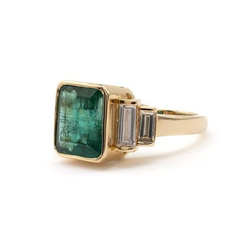 Statement Emerald Diamond Ring 18K Gold Hallmarked Emerald Ring Vintage, The Bling Ring, Antique Diamond Rings, Emerald Diamond Ring, Deco Jewelry, Bling Rings, Square Cut, Vintage Jewels, Gorgeous Jewelry