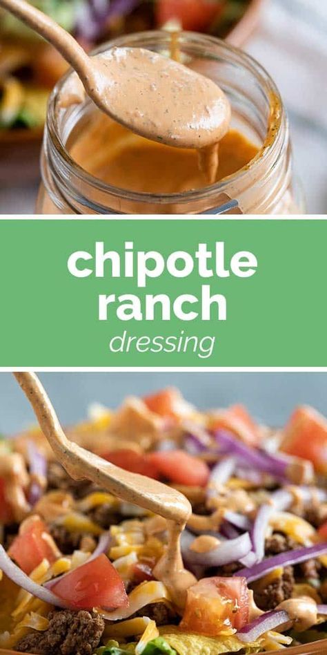 If you like your ranch dressing with a kick, this Chipotle Ranch Dressing is for you! Perfect for serving on salads, or for veggie dipping, this dressing will become a household favorite! Homemade Chipotle Ranch, Chipotle Ranch Dressing Recipe, Southwest Ranch Dressing, Southwest Ranch, Spicy Ranch Dressing, Chipotle Ranch Dressing, Homemade Chipotle, Pizza Chicken, Chipotle Ranch