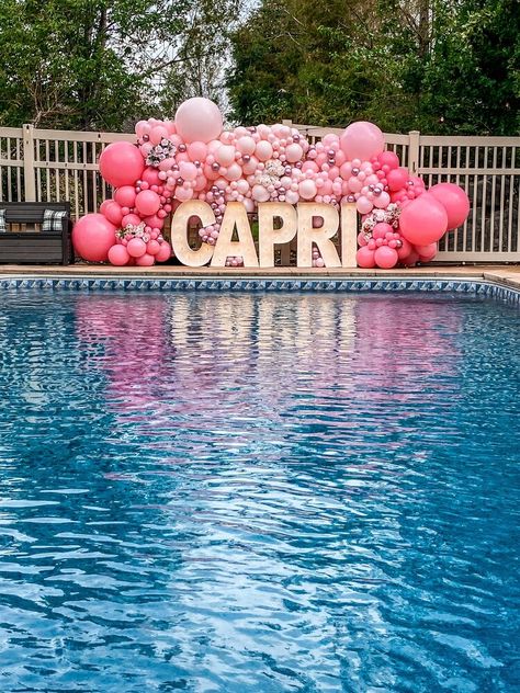 Sizing — Pop! Park City Shower Room Layout, Hot Pink Balloon Garland, 21st Inspiration, Sweet 16 Pool Parties, Garland Inspiration, Pink Birthday Party Decorations, Pink Balloon Garland, Balloon Inspiration, Maternity Ideas