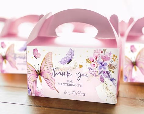 DesignMyPartyStudio - Etsy Garden Baby Showers, Butterfly Kids, Butterfly Baby Shower, Party Box, Popcorn Box, Butterfly Theme, Butterfly Birthday, Butterfly Baby, Party Favor Boxes