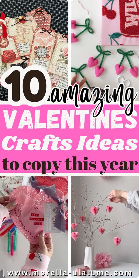 Get creative this Valentine’s Day with these adorable Valentine crafts! 💌✨ From vintage-inspired DIY decor to heartfelt cards and gifts for him, explore easy ideas perfect for adults and teens. Use felt, paper, or wooden elements to craft unique decorations or thoughtful presents for your boyfriend. Click now for DIY Valentine crafts and ideas to make this day extra special! Homemade Gifts Valentines Day, Paper Craft Valentines Day Gift Ideas, Valentines Crafts For Husband, Valentines Day Crafts Middle School, Valentines Crafts 3rd Grade, Valentines Crafts For Class Parties, Valentines Kids Can Make, Unique Diy Valentines Gifts, Valentine Scrabble Crafts