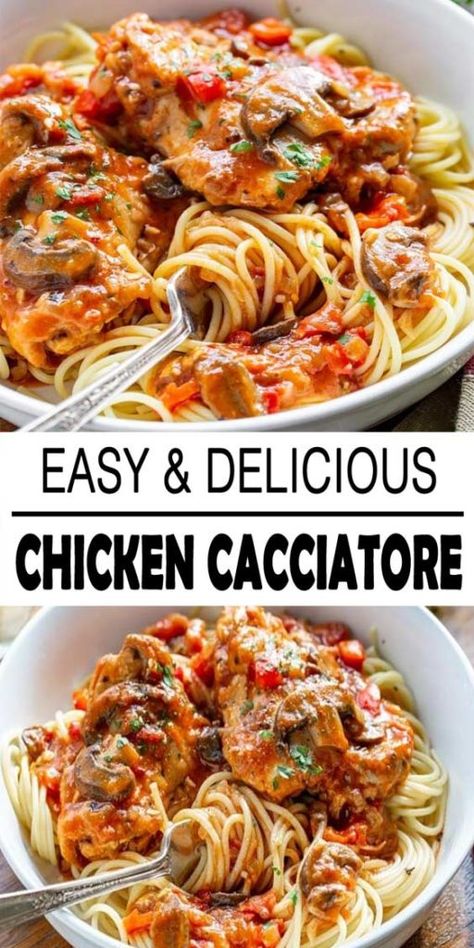 Lasagna Dinner, Cacciatore Recipes, Chicken Cacciatore Recipe, Marry Me Chicken, Dinner Vegan, Chicken Cacciatore, Happy Cooking, Food Chicken, Chicken Dishes Recipes