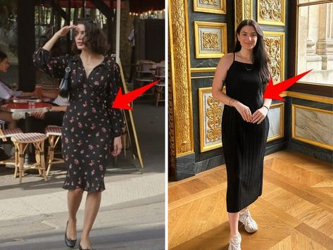 Paris Dinner, Simple Midi Dress, Long Black Blazer, Style Influencers, Dress Like A Parisian, Parisian Outfits, Dinner In Paris, Outfit Dinner, Cheat Code