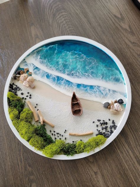 3D Wall Art/ Beach Resin Wall Art/ Resin Art/ Coastal Wall - Etsy, #art #resine #epoxyart #painting 3d Beach Art, Wall Art Resin, Resin Art Canvas, Beach Resin, Resin Crafts Tutorial, Resin Art Painting, Resin Wall Art, Coastal Wall Decor, Wall Art Beach