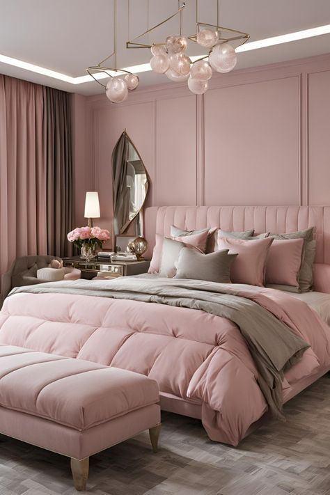 Cozy Aesthetic Bedroom, Modern Elegant Bedroom, Taupe Bedroom Ideas, Taupe Bedroom, Cozy Baby Room, Elegant Bedroom Decor, Tiles Designs, Bedroom Pink, Sophisticated Bedroom