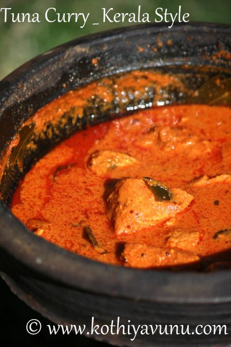 Kerala Style Tuna Curry-Nadan Choora Meen Curry Tuna Curry, Curry Tuna, Indian Prawn Recipes, Kerala Fish Curry, Meera Sodha, Tuna Fish Recipes, Fish Curry Recipe, Indian Cookbook, Mutton Recipes