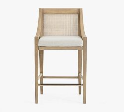 Atwood Cane Counter Stool Kitchen With Bar Stools, Cane Counter Stool, Kitchen With Bar, Rattan Counter Stools, Condo Furniture, Backless Stools, Kitchen Counter Stools, Upholstered Stool, Stools With Backs