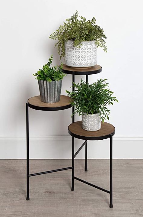 Tiered Plant Stand, Metal Plant Stand, Wood Plant Stand, Diy Plant Stand, Plant Table, Round Table Top, Plant Stand Indoor, Metal Planters, Plant Stands