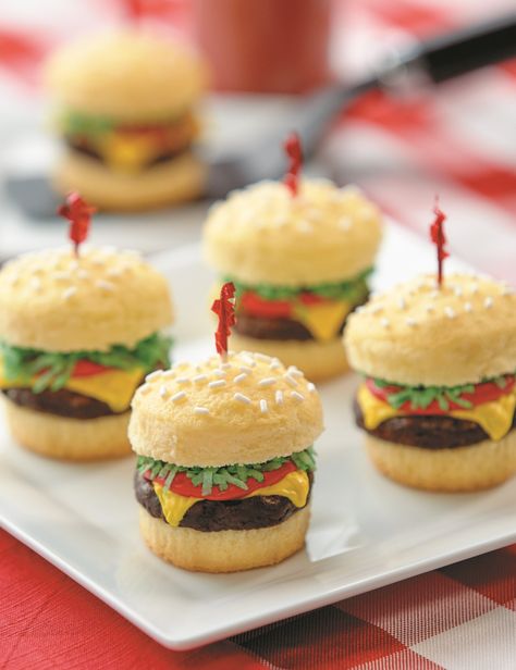 Cheeseburger Cupcakes Are a Thing and We Have the Full, Glorious Recipe Burger Cupcakes, Nerdy Nummies, Butter Cupcakes, Cheese Burger, Cooking Channel, New Cookbooks, Cupcake Recipes, Yummy Cakes, Cheeseburger