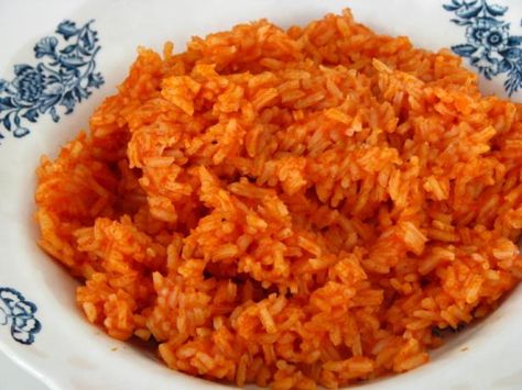 Mexican Red Rice from Food.com:   								This is yummy! To me this tastes better than the rice you get as a side dish at so many mex restaurants. From Texascooking.com Mexican Red Rice, Red Rice Recipe, Mexican Party Food, Mexican Rice Recipes, Homemade Enchiladas, Spanish Rice, Mexican Rice, Red Rice, Crushed Tomatoes