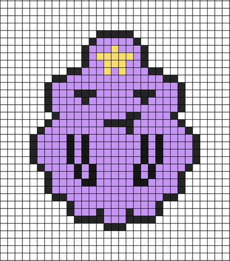 A pixel art template of the cartoon character Lumpy Space Princess from Adventure Time. Princess Pixel Art, Art Adventure Time, Modele Pixel Art, Lumpy Space, Lumpy Space Princess, Space Princess, Graph Crochet, Easy Pixel Art, Pixel Art Templates