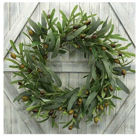 20 inches Artificial Green Olive Wreath Greenery Wreath with Olive Leaves,Olive Bean for Front Door Indoor Outdoor Farmhouse Home Wall Window Festival Wedding Decor, White Gift Box Included Farmhouse Front Door Decor, Wreath Greenery, Olive Wreath, Farmhouse Front Door, Olive Leaves, White Backsplash, Wall Window, Farmhouse Front, Artificial Wreath