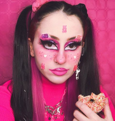 ♡ C l a r i t y’s Instagram profile post: “💓Worst case of sugar crash EVER!💗 - No innocent gummy bears were harmed during the creation of this makeup!” Gummy Bear Makeup, Bear Makeup, Face Paint Makeup, Gummy Bear, Gummy Bears, The Creation, A R, Face Paint, Carnival Face Paint