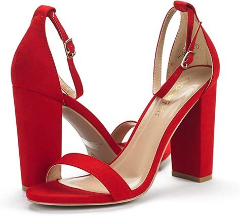 Red Heels Prom, Red Prom Shoes, Quinceanera Shoes, Size 11 Women Shoes, Tshirt Quilt, Suede High Heels, Red High Heels, Ankle Strap High Heels, Womens Chunky Heels