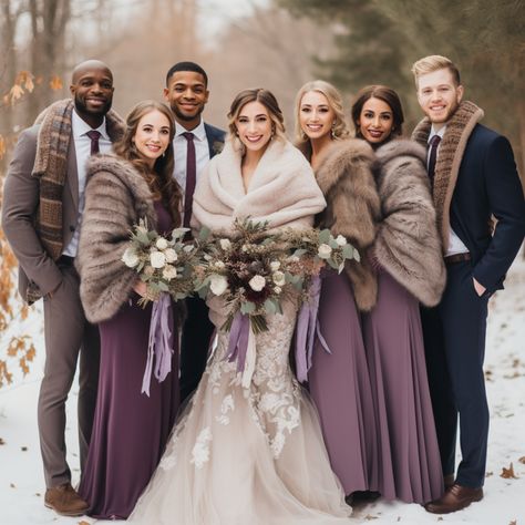 Winter Wedding Colors : 10 Tips And Palettes For Your Big Day Winter Bridal Party Attire, Winter Wedding Australia, Wedding Colors Winter, Winter Bridal Party, Wedding Winter Wonderland, Middle Earth Wedding, Winter Wedding Party, Millennial Wedding, Wedding Party Attire