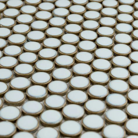 Penny 1, Penny Round Mosaic, Penny Round Tiles, Round Mosaic, Penny Tile, Round Tiles, Penny Round, Floor Bathroom, Merola Tile