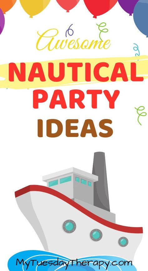 Nautical Party Ideas. A super awesome and unique birthday party idea for girls. Cruise themed party your kid will always remember. Fun nautical party games and activities. Cruise themed party decorations. A great party for tweens. Birthday Girl Ideas, Nautical Party Ideas, Cruise Theme Parties, Diy Anchor, Cruise Ship Party, Sailing Party, Unique Birthday Party Ideas, Whale Birthday, Nautical Birthday Party